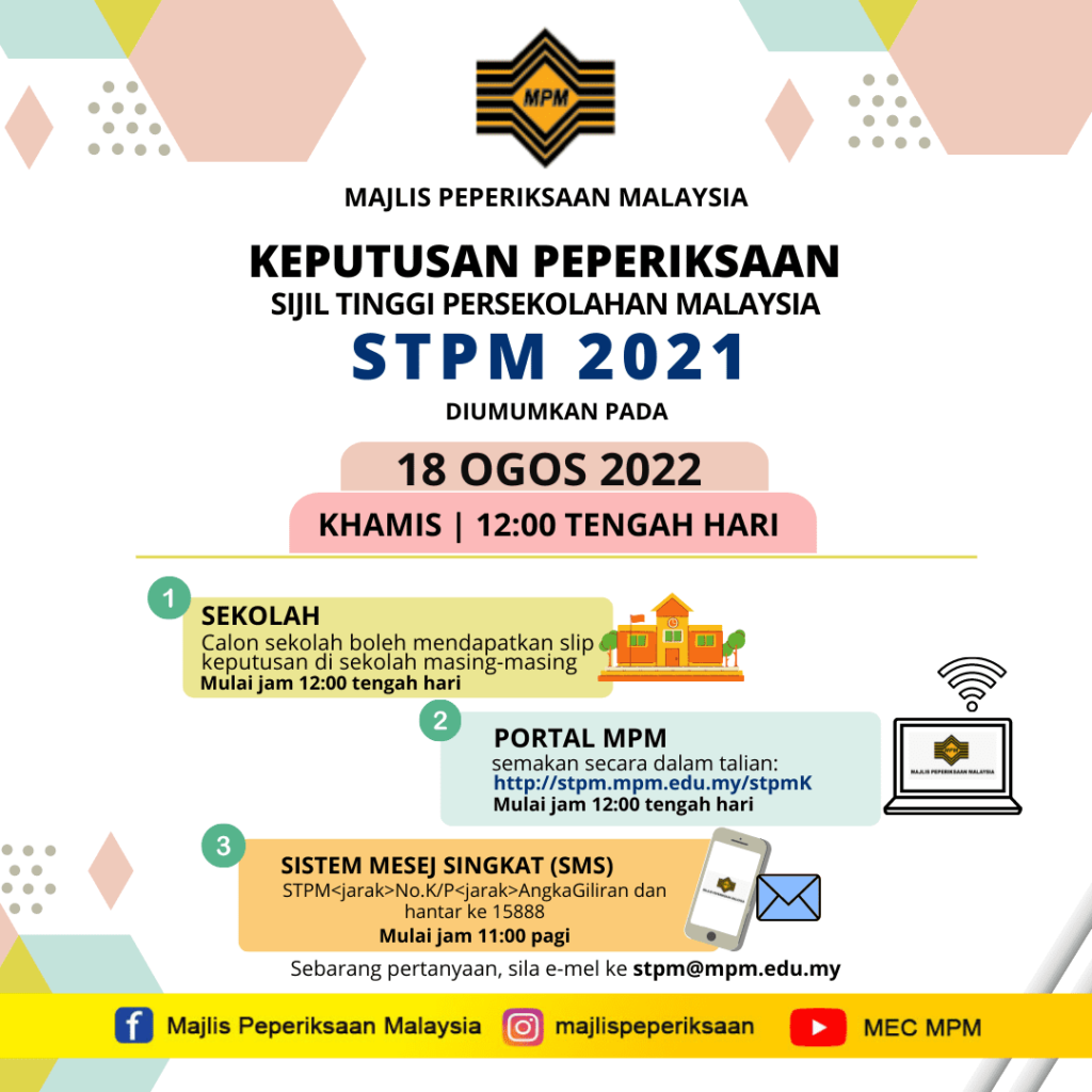 Cara Semakan Keputusan STPM 2021 Keseluruhan Secara Online Dan SMS ...