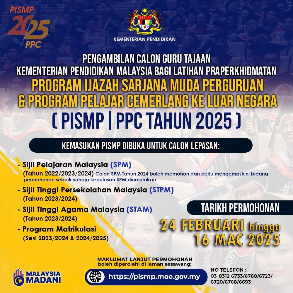 Cara Mohon PISMP 2025 Calon Guru Ambilan Lepasan SPM Tahun 2022, 2023, 2024